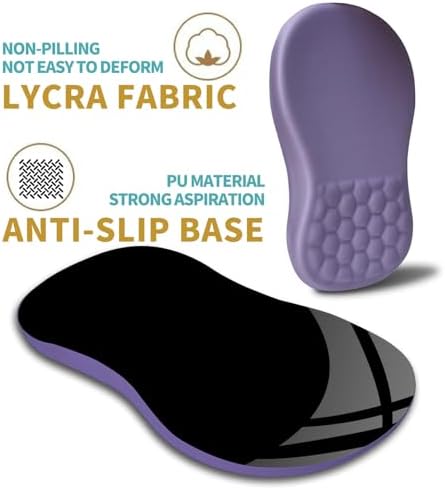 Hokafenle Ergonomic Mouse Pad Wrist Support with Massage Design, Wrist Rest Pain Relief Mousepad with Memory Foam&Non-Slip PU Base, Mouse Pads for Wireless Mouse & Desk (12x8 inch,Lavender)