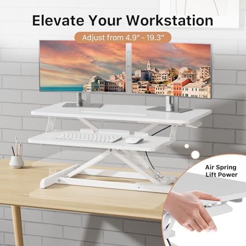 JOY worker 32" Standing Desk Converter, Height Adjustable Stand Up Riser