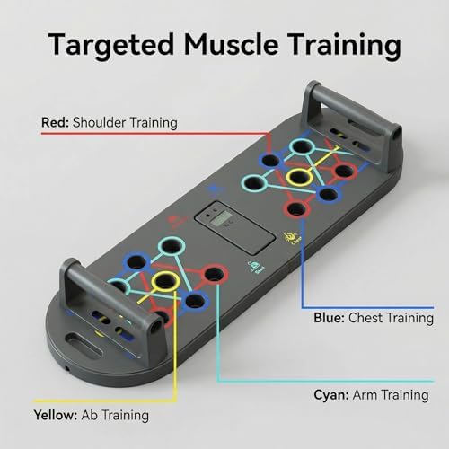 Foldable Push Up Board, Portable Multi-Function Fitness Exercise Board for Home Total Body Workout