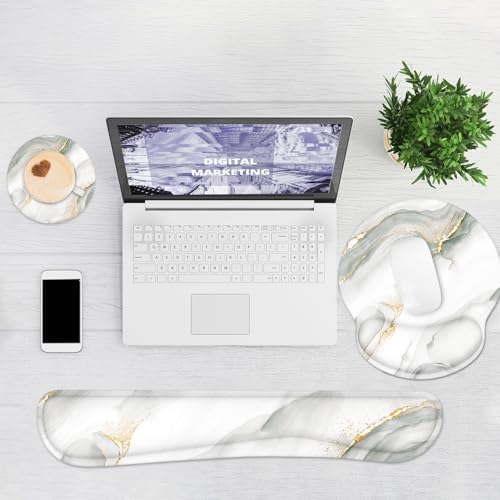 Ergonomic Mouse Pad with Wrist Rest and Keyboard Wrist Rest, Mousepad