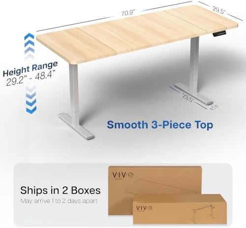 VIVO Light Wood 71 x 30 in Standing Desk, DESK-KIT-1G7C