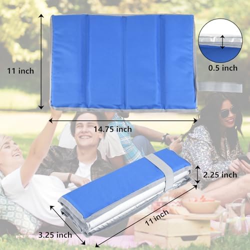 Cosmos 2 Pcs Foldable Seat Cushion Sitting Pad Portable Camping Sit Cushion Sitting Mat Foam Insulated Seat Pad, Waterproof Seating Mat with Strap for Travel Picnic Hiking Fishing