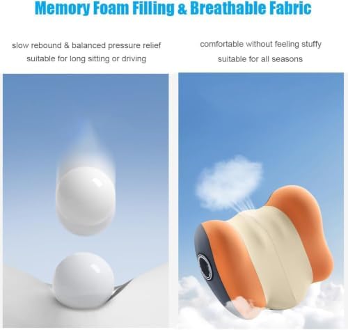 Car Lumbar Support Pillow & Headrest Pillow with Vibration Massage & Heat