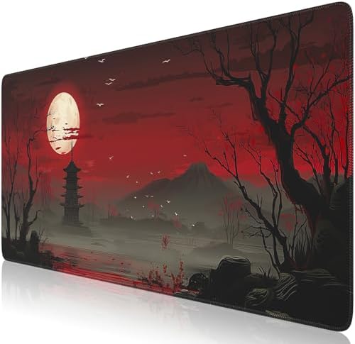 iCasso Desk Protector Mat, Large Japanese Mouse Pad, Full Moon