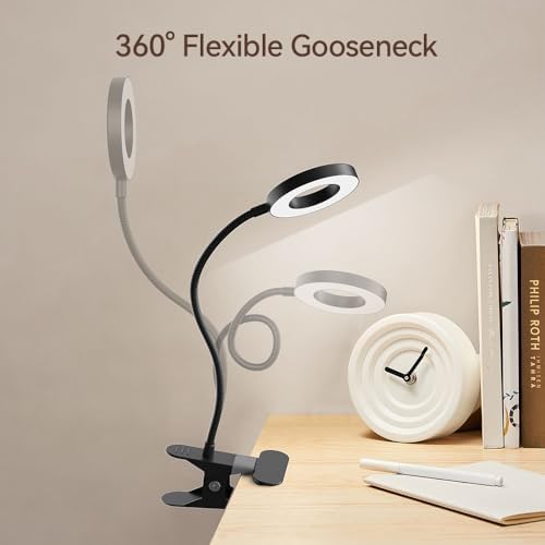 LED Desk Lamp Table Lamp with USB Charging Port (2 Pack Clip Lamp)