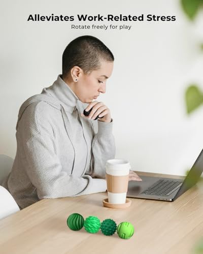 Textured Sensory Stress Relief Balls, Desk Toy for Office & Home - Pink