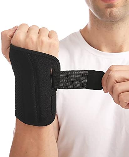 NuCamper Wrist Brace for Carpal Tunnel Night Wrist Support Left Hand Black