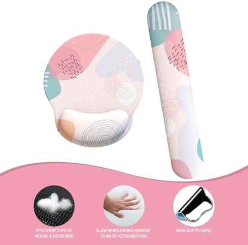 eulps Mouse Pad Wrist Support, Ergonomic Memory Foam Keyboard Wrist Pad & Gel Wrist Rest Set for Computer Keyboard for Easy Typing & Pain Relief for Office & Home (Floral Fantasy Set)