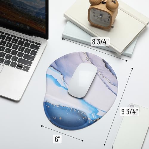 Mr. Pen- Ergonomic Mouse Pad with Wrist Rest, Glacial Blue Marble Design