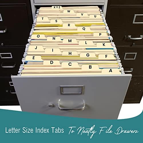 EXTRIC Alphabetical File Organizer 25 File Cabinet Dividers A-Z with Tabs