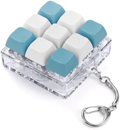 Keyboard Fidget Toy, Creamy Fidget Clicker Keyboard Fidget Keychain, Button Fidget Gifts for Adults, Boost Focus & Ease Anxiety Anywhere — Perfect Stress-Relief Gift (3×3 Grid Layout H)