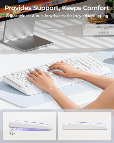 seenda COE200 Wireless Bluetooth Keyboard and Mouse Combo with Wrist Rest