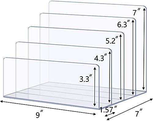 Sooyee Acrylic File Organizer for Desk, Mail Organizer Countertop,Clear