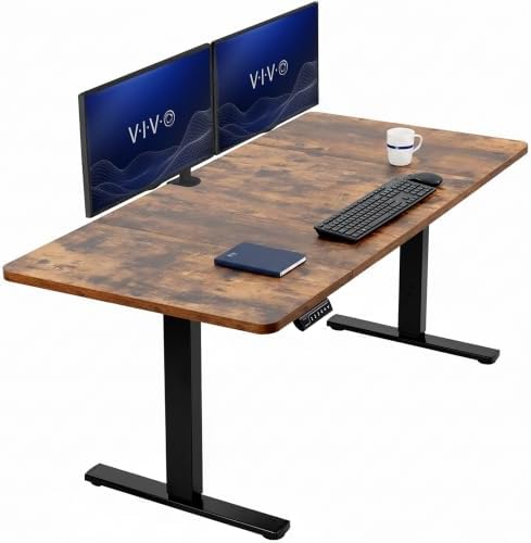 VIVO Rustic Vintage Brown 60 x 30 in Standing Desk, DESK-KIT-1B6N-30