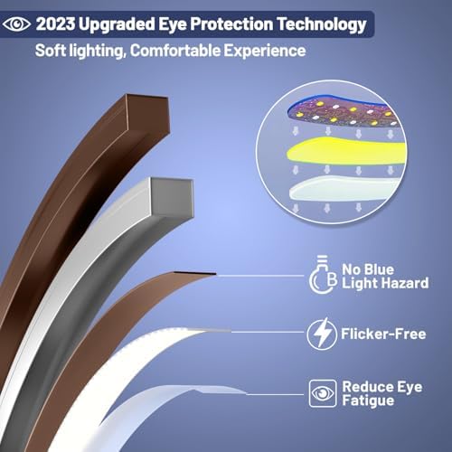Dimmable LED Floor Lamp with 3 Color Temperatures, Ultra Bright 2000LM Brown Arc Floor Lamps for Living Room, Modern Standing Tall Lamp with Remote Control Reading Floor Lamp for Bedroom Office