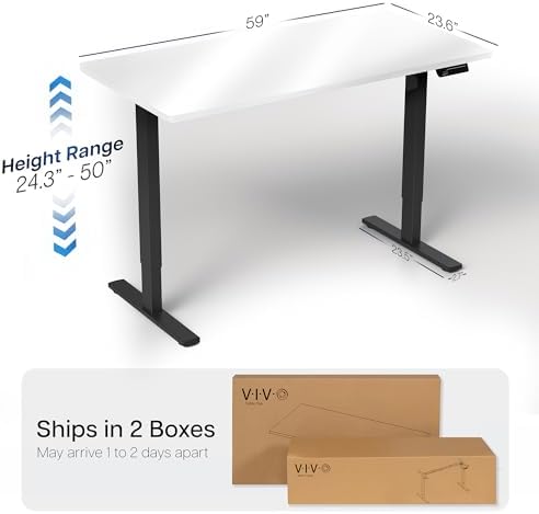 VIVO White Dry Erase 60 x 24 in Standing Desk, DESK-KIT-2B6WE