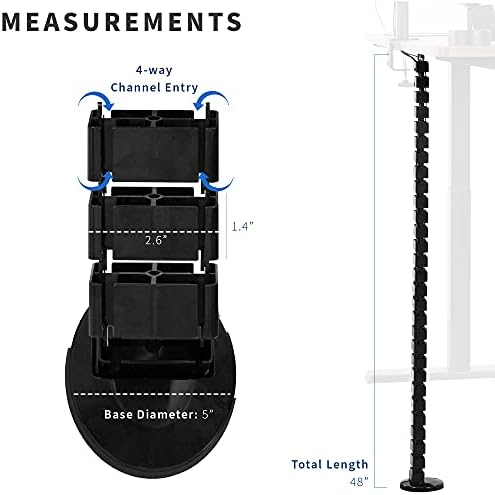 VIVO Black Under Desk Vertebrae Cable Management Kit, DESK-AC01C