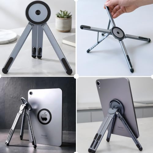 ZhaoCo 3-in-1 Foldable Magnetic Stand for Laptop, Tablet & Phone, Grey