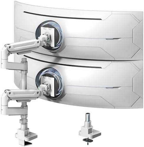Heavy Duty Dual Monitor Arm for 17-49" Screens, Vertical Stack, 44lbs