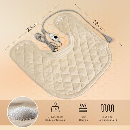 GOTCOZY Heating Pad 22"x23" for Back Pain Relief & Cramps(Beige)