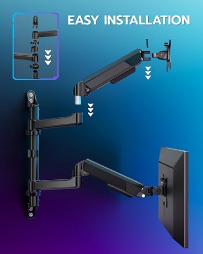 ARES WING 17-40 Inch Ultrawide Vertical Dual Monitor Wall Mount, Black