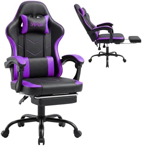 Ergonomic Gaming Chair with Footrest Video Game Chair Reclining