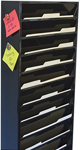 Displays2go Wall-Mounted File Folder Rack with 11 Tiered Pockets
