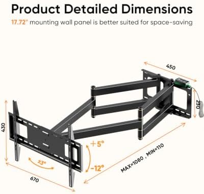 FORGING MOUNT Full Motion TV Wall Mount for 50-90 inch TVs