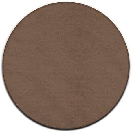Machine Washable Modern Round Area Rug, Room Sofa Yoga Soft Round Carpet, Home Decor Non Slip Kitchen Office Circle Rug Brown, 60inch