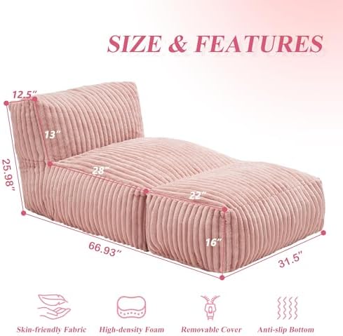 Hobestluk Large Bean Bag Chairs Sofa for Adults Giant BeanBag Couch Lounger