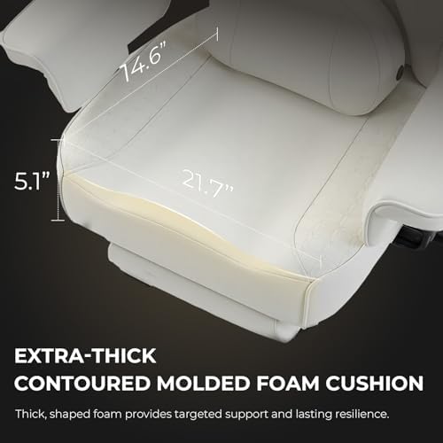 Dowinx Big and Tall Office Chair 400 Lbs with Rotating Massage Lumbar Support, Thick Seat Cushion and Adjustable Armrest,Computer Gaming Chair with Footrest,White