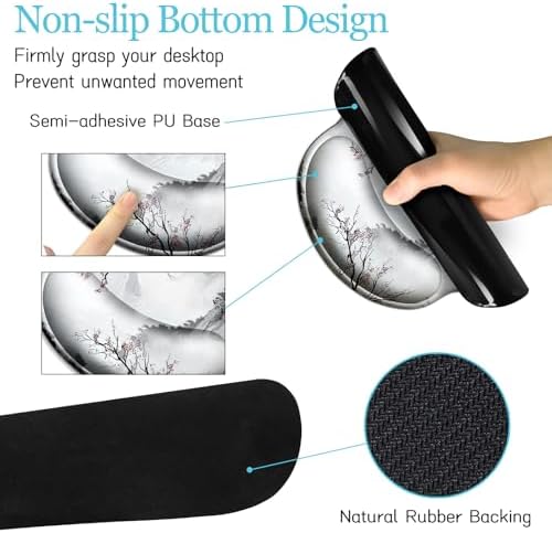 LIMKRIAN Japanese Ergonomic Mouse Pad Set, Large Desk Matt for Desktop