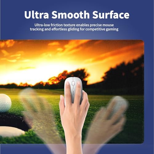 Golf Ball Near Hole Large Mouse Pad, Golf Field Sunset Scenery Desk Mat