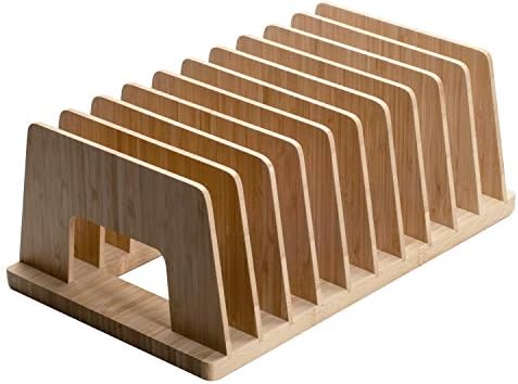 MobileVision Bamboo Desktop File Folder Organizer and Paper Tray, 10 Slots
