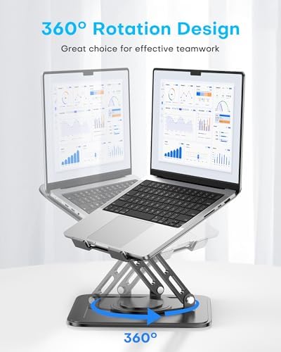 LOXP Adjustable Laptop Stand, Computer Stand with 360 Rotating Base