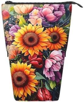 Sunflower Flower Bee Standing Pencil Case