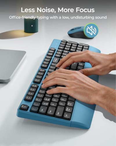 seenda COE200 Wireless Bluetooth Keyboard and Mouse Combo with Wrist Rest