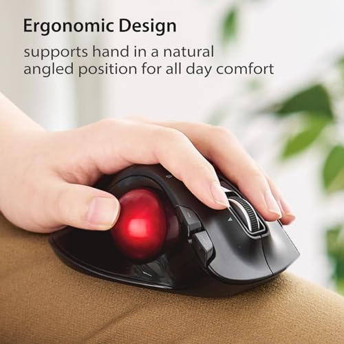 ELECOM EX-G Left Handed Thumb Control Trackball Mouse Wireless M-XT4DRBK-G