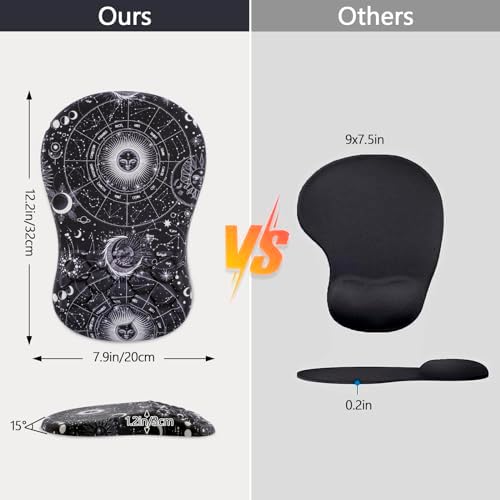 Ergonomic Mouse Pad Wrist Rest, 15° Memory Foam, Non-Slip PU Base