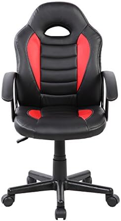 Techni Mobili Kids Gaming Chair, Racing Style Desk Chair, Adjustable, Red