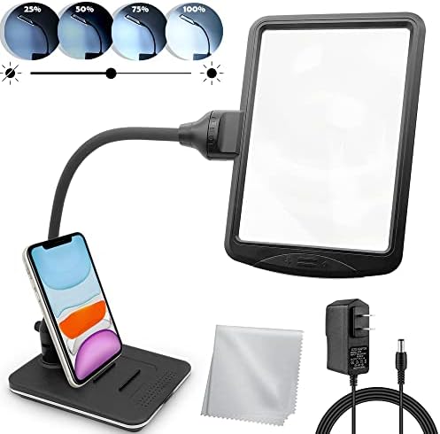 4X Gooseneck Magnifying Lamp Lighting with 28 SMD LEDs, Table Desktop Stand Magnifier Hands-Free for Hobby, Sewing, Crafts, Close Work, etc.