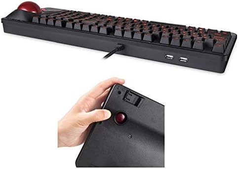 Perixx Periboard-322 Wired Mechanical Trackball Keyboard with 2 Hubs, 2.17 Inch Large Trackball, RGB Backlit Design, US English Layout (PB-322BUS-11577)