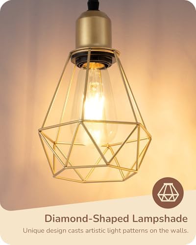 EDISHINE 70" Dimmable Farmhouse Floor Lamp for Living Room, Gold