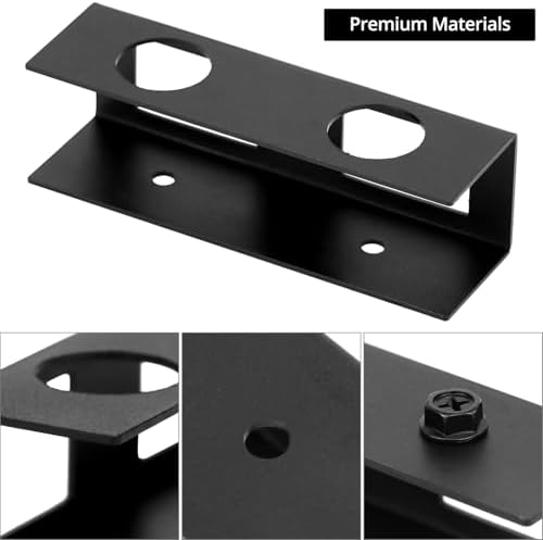 QWORK Under Desk Laptop Mount – 3 Pieces Hard Aluminium Under Desk Laptop Holder Tray, Fits Laptop, Keyboard (Black)