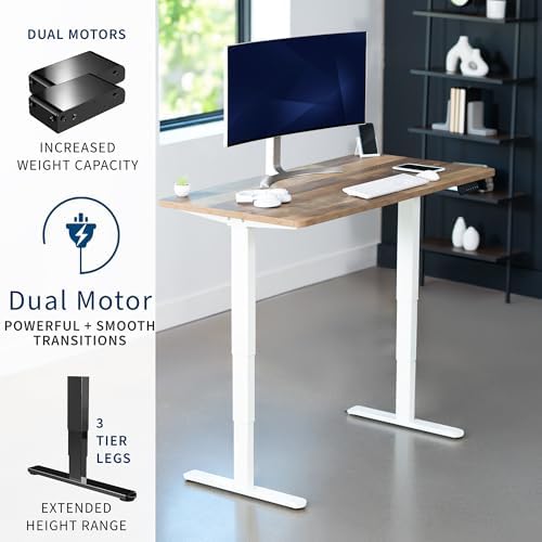 VIVO Reclaimed Wood 55 x 28 in Standing Desk, DESK-KIT-2W55P