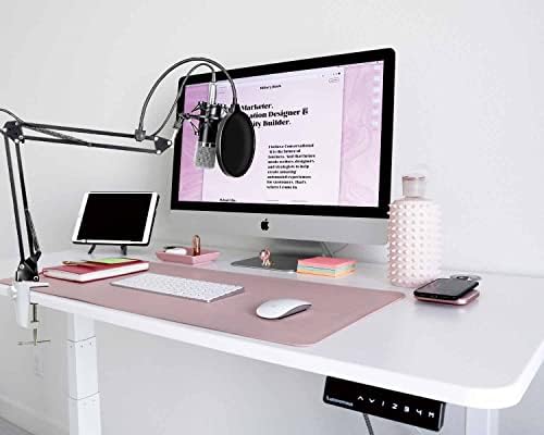 Replacement Heavy Duty C Clamp for 1/2” Base Magnifying Lamp,Desk Lamp,Swing Arm Lamp,Phone I pad Mount,Tablet Mic Holder,Table Mount Clamp for Microphone Stand Mic Boom Arm (ALU White)