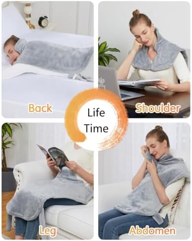 CAROMIO Heating Pad for Neck and Shoulders Back Pain Relief