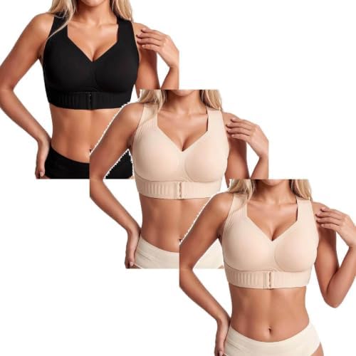 Posture Bra for Women Front Closure Cross Corrector Support Bra