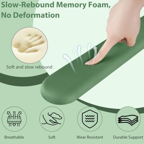 Sushret Mouse Pad and Keyboard Wrist Rest, 3-in-1 Mouse Pad Set, Dark Green