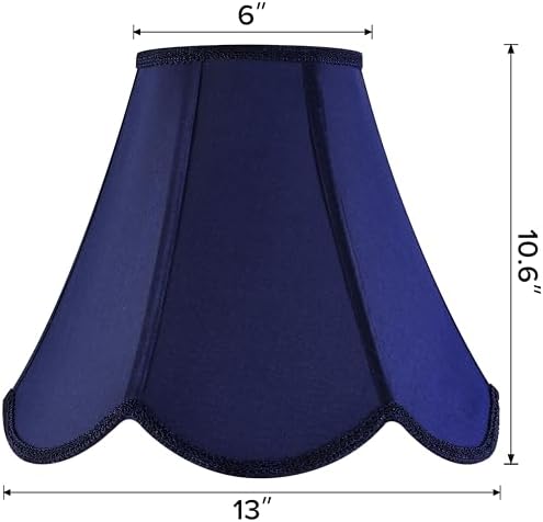 GO&SO Lamp Shade Set of 2,6" x 13" x 10.6",Scalloped Lamp Shade,Blue Petals